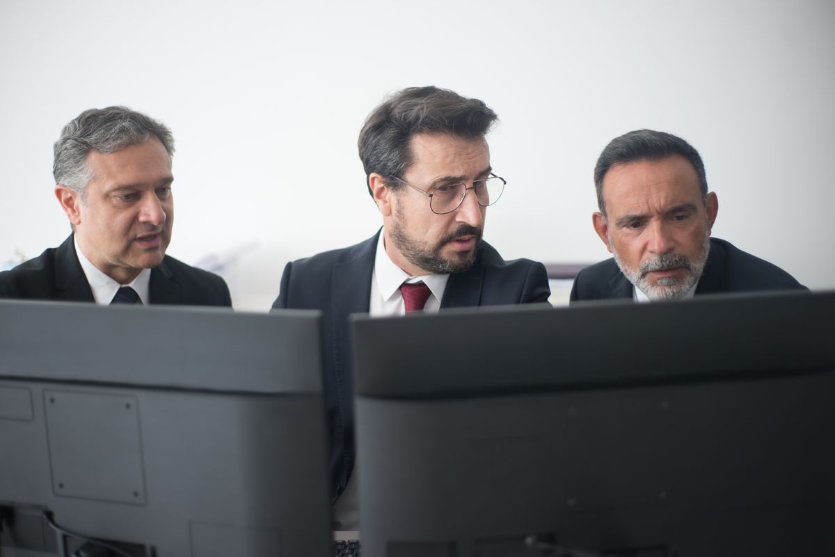 Team member at a workstation